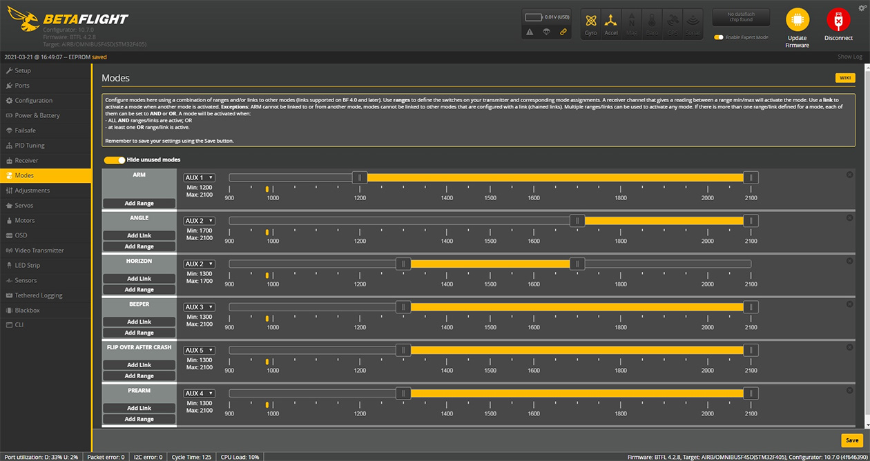 Betaflight Modes Betaflight Modes